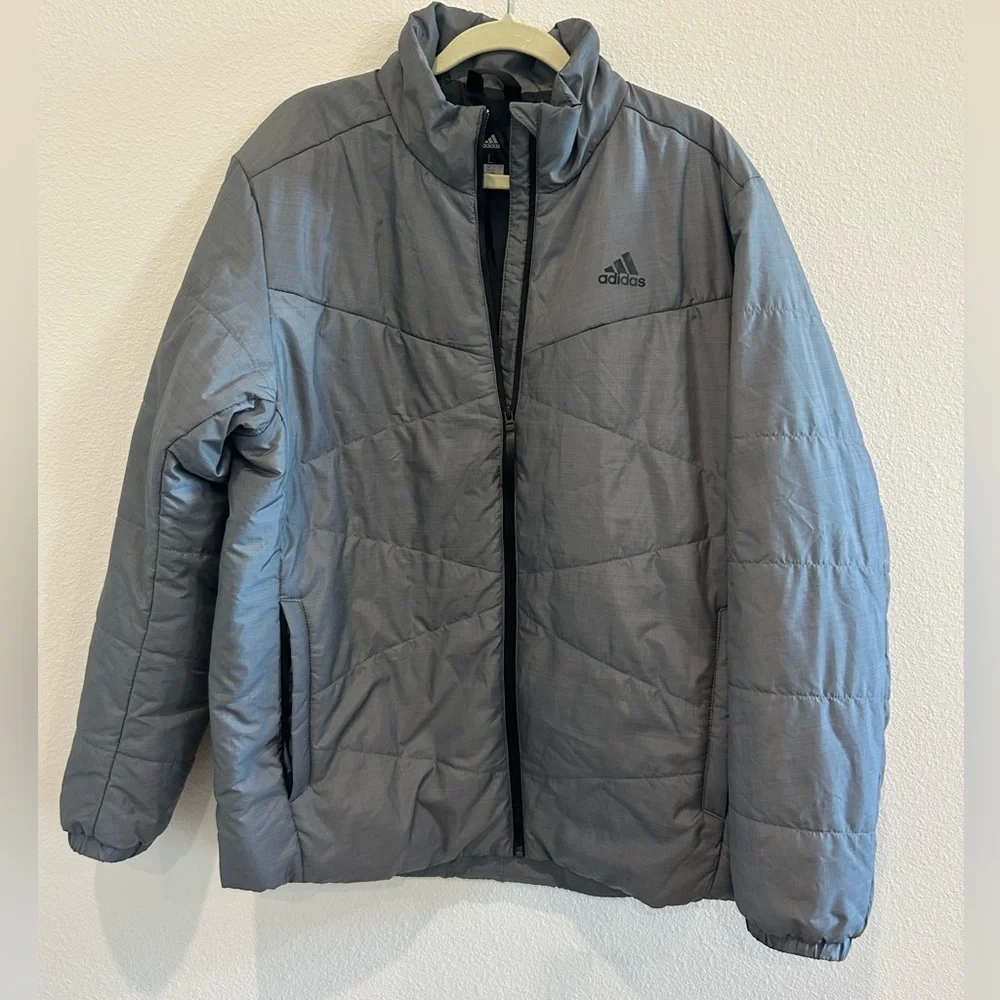Adidas Men's Charcoal Puffer Jacket
